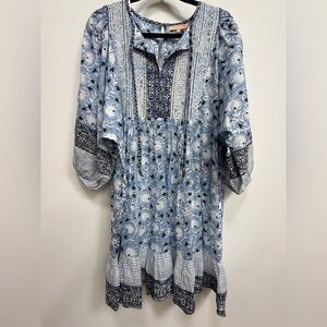 Azure & Indigo Elegant Blue Floral Mini Dress NWT